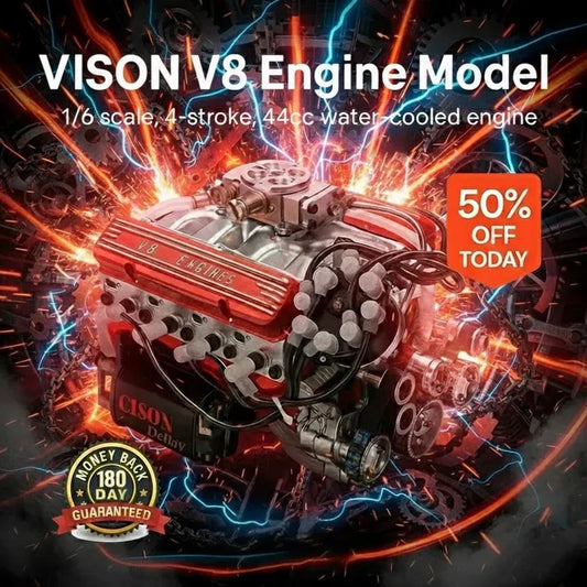 🎉 50% OFF Today Only! Gasoline V8 Engine Model – Full Motion, Water-Cooled, LED ⚙️