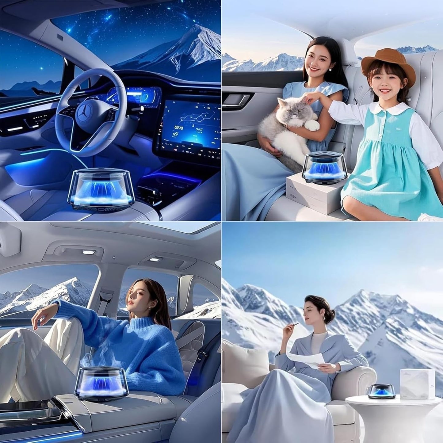 Dynamic Light Snow Mountain  Car Fragrance Diffuser
