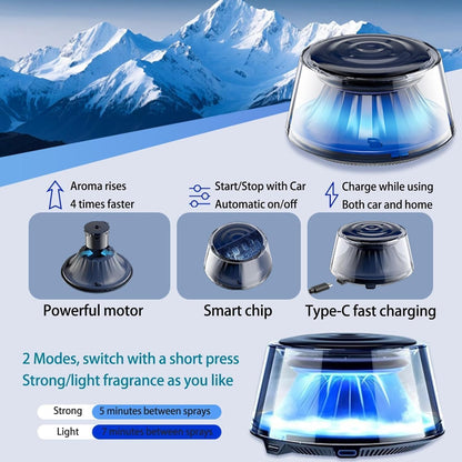 Dynamic Light Snow Mountain  Car Fragrance Diffuser